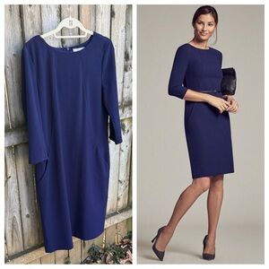 MM Lafleur Etsuko dress Wondertex career professional  3/4 slv Blue NO BELT 12